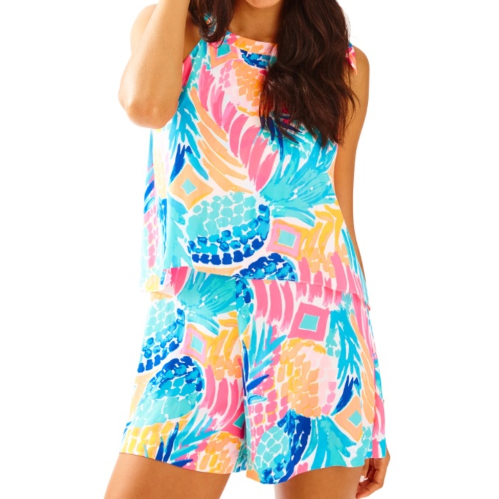NWT 6 Lilly Pulitzer Edona Shorts Romper Goombay - Picture 1 of 7